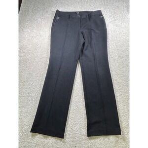 Rafaella Womens Size 12 Black Dress Pants Corporate Goth Faux Leather‎ Trim